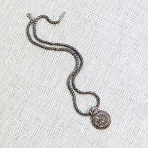 Vintage Judith Jack $245 Sterling Silver 925 Marcasite Dome Pendant Necklace